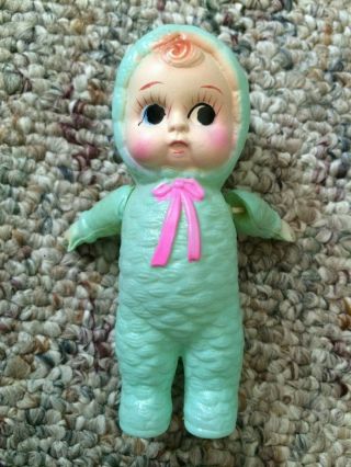 Antique Vintage Celluloid 4 Inch Baby Doll Toy,  Arms Move,  Marking On Back?