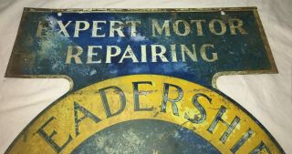 ANTIQUE PERFECT CIRCLE TIN LITHO SIGN VINTAGE GAS OIL CAR AUTO SERVICE STATION 5