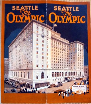 1933 Vintage Brochure Seattle Washington Olympic Hotel Asahel Curtis Photo