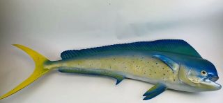 Vintage Mahi Mahi Dolphin Fish Fiberglass / Trophy Fish.  Mounted