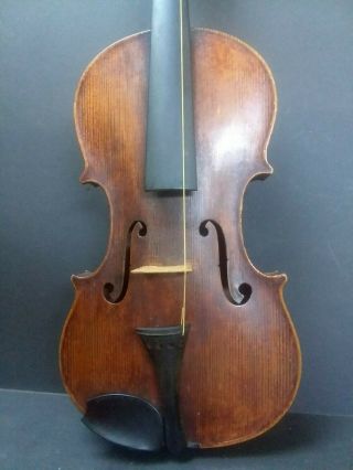 Antique Violin From An Estate No Label As Found To Restore Tiger Back Old