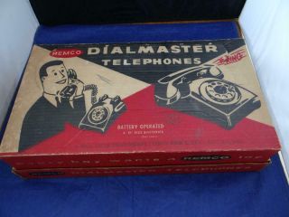 Vintage 1950s Remco Dialmaster Rotary Dial Battery Operated Telephone Set