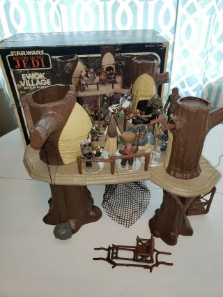 Star Wars Vintage Ewok Village Action Playset 100 Complete 1983,  Figures & Box