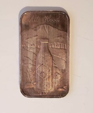 Mt.  Hood Oregon Coca Cola 75th Anniversary 1oz.  999 Fine Silver Bar - Rare
