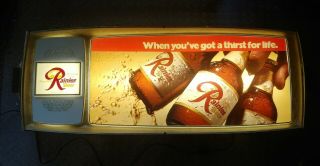Vintage Rainer Beer Large Bar Light Sign 39 " X 13  Thirst For Life " Rare