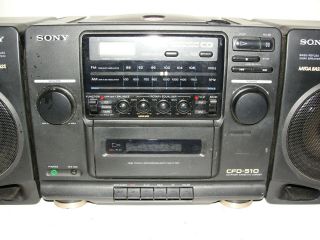 Vintage Sony CFD - 510 AM/FM Radio Cassette Recorder CD Player 4
