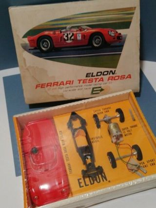 Vintage Eldon Ferrari Testa Rosa 1/32 Slot Car Racer Kit 1964