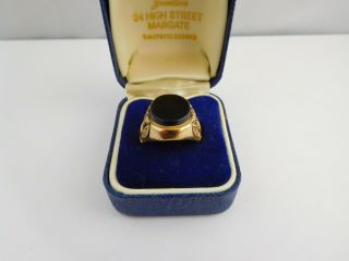 Vintage 9ct Gold Double Headed Eagle Signet Ring - 6.  2g