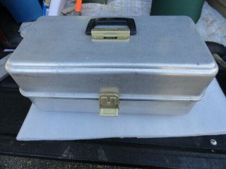Vintage Umco Model 205a Aluminum Fishing Tackle Tool Box 3 Tray With Fly Box