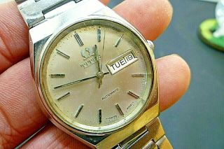 Mens 36mm Titus 17j Automatic Eta 2879 Ss 8 1/2 " Wrist Swiss Vintage Watch