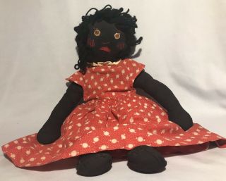 Antique Civil War Era Black Americana Primitive Folk Art Cloth Doll 18”