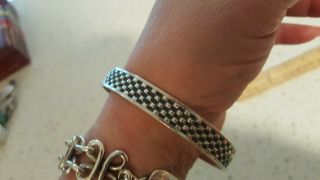 Sterling Silver Rare Danecraft Felch Weave Bangle Bracelet