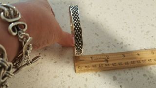Sterling silver RARE Danecraft Felch Weave Bangle Bracelet 2