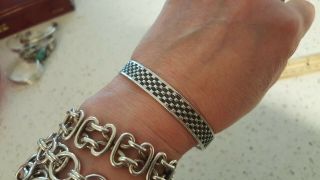 Sterling silver RARE Danecraft Felch Weave Bangle Bracelet 4
