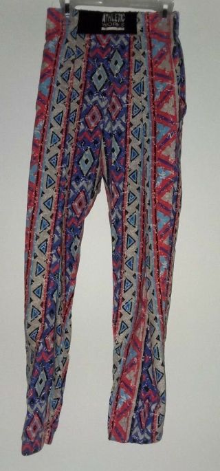 Vtg Athletic Red White Blue Mc Hammer Pants 80s Baggy Muscle Parachute S