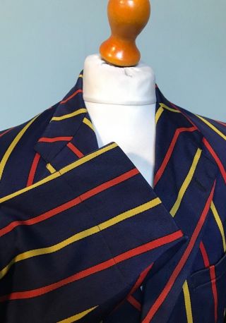 Vintage 1930 ' s bespoke boating striped club college blazer size 38 40 2