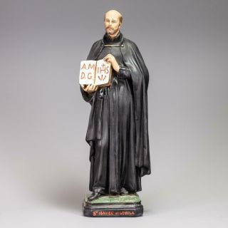 St Ignatius Of Loyola Statue | Saint Plaster Figure | Vintage Figurine | 15 "