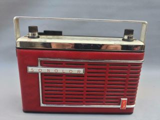 Vintage French Red Portable Radio Transistor Sonolor