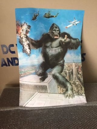 Vintage King Kong 3 - D Poster Florence Italy 1976 Paramount Pictures Rare