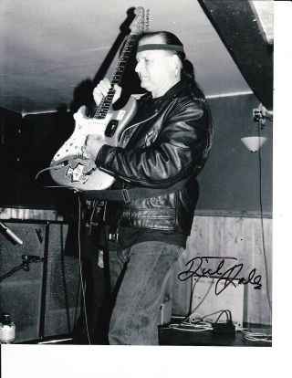Dick Dale Signed Vintage Playing Guitar 8x10