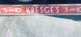 Vintage “k - Mart” Kresge’s Co 5&10 Cent Store Sign Hung On Building