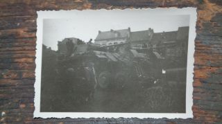 Wwii Vintage Aaf Veteran Photograph German Army Panther Tanks Trailered