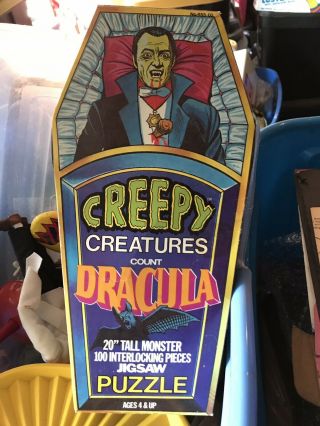 Rare Vintage Creepy Creatures Count Dracula Puzzle 1974 H - G Toys Complete