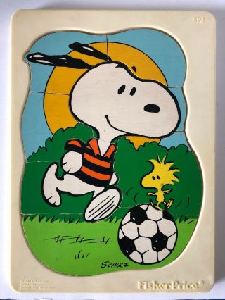 Vintage 1965 Fisher Price Peanuts Snoopy Puzzle - Children 