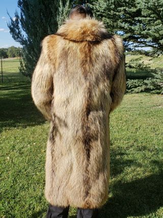 Vintage Long Racoon Coat Made By The Scandinavian Fur Company