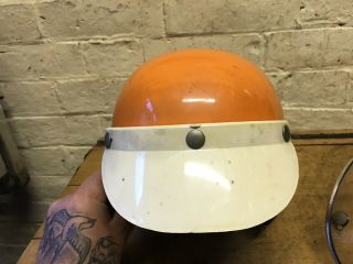 VINTAGE 50 ' S EVEROAK HELMET SIZE 4 Scooter CAR BIKE RACING Vespa Barn Find Visor 3