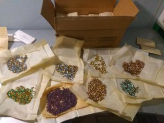 153 VTG RHINESTONES FULL PCKGS MANY COLORS ROUND NAV PEAR JEWELRY REPAIR LOOSE 7