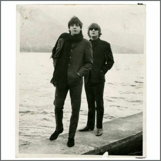 John Lennon & Paul Mccartney 1964 Scotland Vintage Photograph (uk)