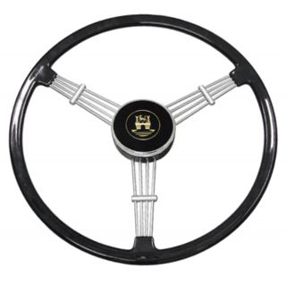 Empi 79 - 4059 Banjo Style Black Vintage 3 Spoke Steering Wheel,  15 - 1/2 " Diameter