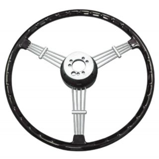 Empi 79 - 4059 Banjo Style Black Vintage 3 Spoke Steering Wheel,  15 - 1/2 