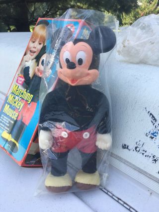 Vintage Walt Disney Production Marching Mickey Mouse Stuffed Doll Hasbro Box 6