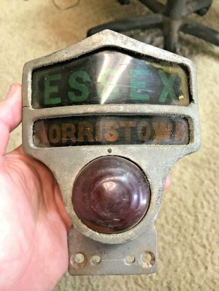 Antique 1930 Essex Norristown Auto Parts Rear Vintage Signal Glass Part