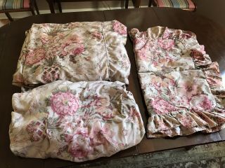 VINTAGE Ralph Lauren Guinevere Full Queen Duvet Cover & Shams Fitted Sheet 2