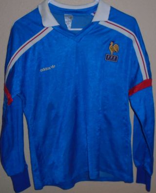 Vintage 1980s 90s Adidas Fff Soccer Football Jersey France Large