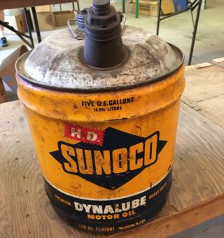 Vintage 5 Gallon Sunoco Dynalube Oil Can
