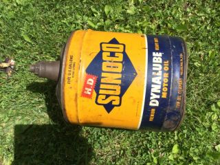 Vintage 5 gallon Sunoco Dynalube Oil Can 2