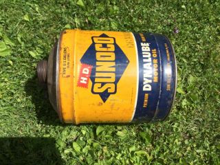 Vintage 5 gallon Sunoco Dynalube Oil Can 6