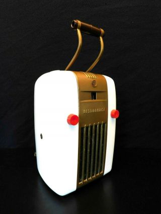 VINTAGE 1940s ANTIQUE OLD TOP TO BOTTOM BRASS TRIM ART DECO BAKELITE TUBE RADIO 4