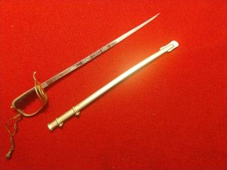 Vintage Culver Military Academy Cadet Sword & Scabbard Spartan N S Meyer 1950 