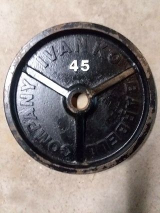 Vintage Rare Antique Ivanko Deep Dish 45lb Pound Olympic Barbell Company Plate