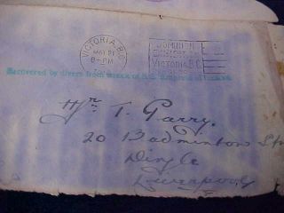 Very Rare Vintage RMS Empress Of Ireland Dead Letter May 1914 2