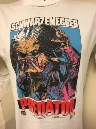 Vintage Predator Movie T Shirt 1987 Sz Large Screen Stars 2