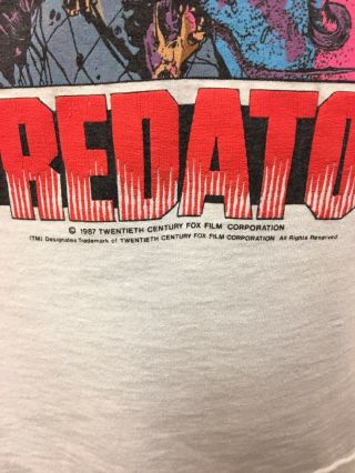 Vintage Predator Movie T Shirt 1987 Sz Large Screen Stars 3