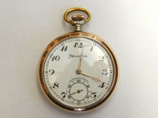 Vintage - Swiss - Helvetia - Solid Silver/rose Gold Pocket Watch - Geneve - Gwo - C1940 