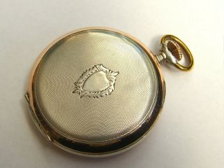 Vintage - Swiss - Helvetia - Solid Silver/Rose Gold Pocket Watch - Geneve - GWO - c1940 ' s 2