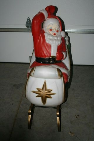 VTG Empire Santa in Sleigh Lighted Blow Mold Christmas Yard Decor 4